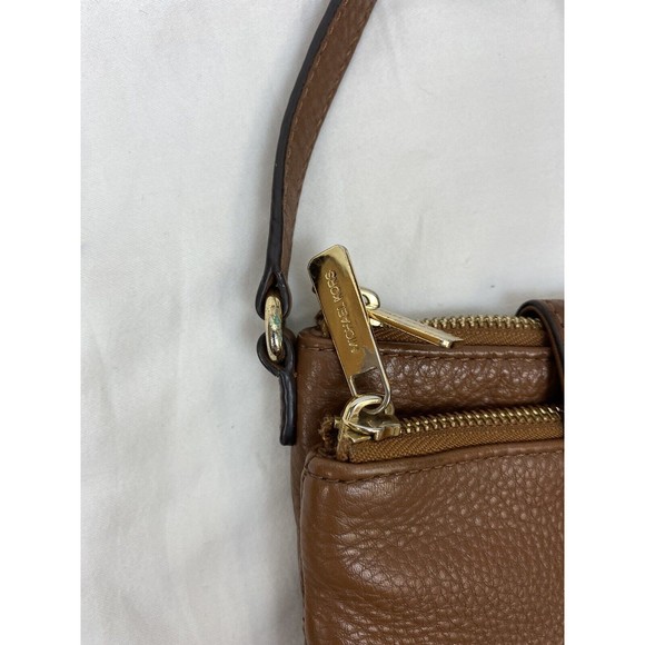Michael kors Bifold Small Brown Pebbled Leather Crossbody Shoulder Handbag Card - Picture 8 of 16